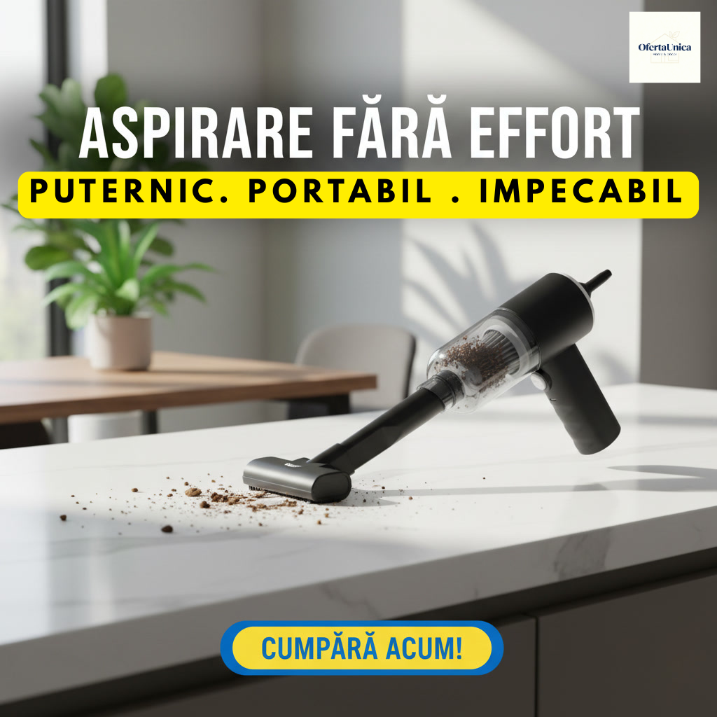 Mini aspirator portabil – curățenie rapidă